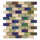 Jeffrey Court Mojave Gold Brick Glass 12 in. x 12 in. Wall Tile-DISCONTINUED