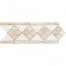 Daltile Fashion Accents White/Travertine 4 in. x 12 in. Ceramic Listello Wall Tile