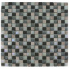 Splashback Tile Galaxy Blend Squares 12 in. x 12 in. x 8 mm Marble and Glass Mosaic Floor and Wall Tile