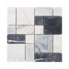 Jeffrey Court Carrara Block 12 in. x 12 in .x 8 mm Marble Mosaic Floor/Wall Tile