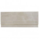 Splashback Tile Crema Marfil Base Molding 4-3/4 in. x 12 in. x 3/4 Marble Accent and Trim