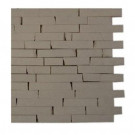 Splashback Tile Winter White 1/2 in. x 2 in. Marble Tiles Cracked Joint Classic Brick Layout - 6 in. x 6 in. Tile Sample-DISCONTINUED