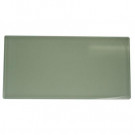 Splashback Tile Streamline Spa Green 9 in. x 18 in. x 8 mm Glass Floor and Wall Tile