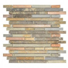 Jeffrey Court Satin Copper 11-1/2 in. x 12 in. x 8 mm Copper Slate Mosaic Wall Tile