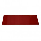 Splashback Tile Contempo Lipstick Red Polished Glass Tile - 4 in. x 12 in. x 8 mm Tile, Half Piece Tile Sample