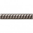 Weybridge 1 in. x 6 in. Cast Metal Rope Liner Brushed Nickel Tile (16 pieces / case) - Discontinued