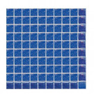 Daltile Sonterra Glass Kihea Blue Iridescent 12 x 12 x 6mm Glass Sheet Mounted Mosaic Wall Tile (10 sq. ft. / case)-DISCONTINUED