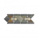 Jeffrey Court Yacht Harbor 4 in. x 12 in. x 8 mm Slate Strip Wall Accent