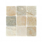 Daltile Travertine Autumn Mist 6 in. x 6 in. Slate Floor and Wall Tile (6 sq. ft. / case)
