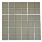 Splashback Tile Contempo Natural White Polished 12 in. x 12 in. x 8 mm Glass Floor and Wall Tile