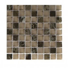 Splashback Tile Namib Desert Blend Squares 1/2 in. x 1/2 in. Marble and Glass Tile Squares - 6 in. x 6 in. x 8 mm Tile Sample