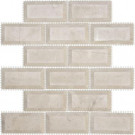 Jeffrey Court Creama 2 x 4 Beveled 12 in. x 12 in. x 10 mm Marble Mosaic Wall Tile
