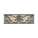 Daltile Fashion Accents Wrought Iron/Beige 3 in. x 8 in. Ceramic Listello Wall Tile