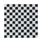 Daltile Glass Reflections Check Mate 12 in. x 12 in. x 8mm Glass Mesh-Mounted Mosaic Wall Tile (10 sq. ft. / case)-DISCONTINUED