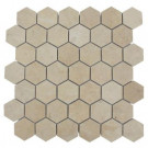 Splashback Tile Jer Gold Hexagon 12 in. x 12 in. Polished Natural Stone Floor and Wall Tile-DISCONTINUED