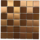 Splashback Tile Metal Copper 2 in. Squares 12 in. x 12 in. x 8 mm Stainless Steel Backsplash Tile