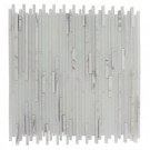 Splashback Tile Tetris Stylus Carrara Ice Pattern 12 in. x 12 in. x 8 mm Glass Mosaic Floor and Wall Tile