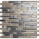 EPOCH Brushstrokes Grigio-1504-S Strips Mosaic Glass Mesh Mounted - 2 in. x 12 in. Tile Sample