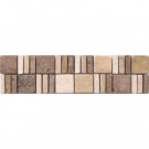 MS International Mixed Travertine Border 3 in. x 12 in. Floor and Wall Tile