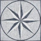MS International Black & White Star Medallion 24 in. x 24 in. Tumbled Marble Mesh Mounted Mosaic Tile