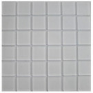 Splashback Tile 12 in. x 12 in. Contempo Bright White Frosted Glass Tile