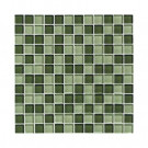 Daltile Glass Reflections Rain Forest 12 in. x 12 in. x 8mm Glass Mesh-Mounted Mosaic Wall Tile (10 sq. ft. / case)-DISCONTINUED